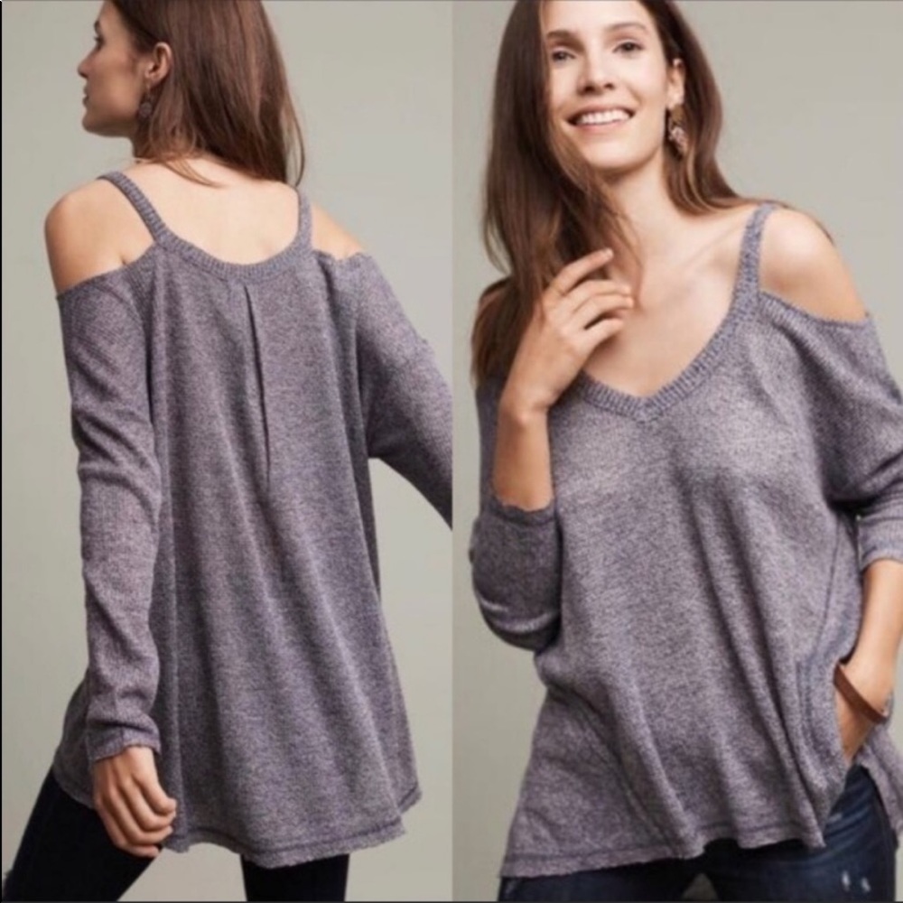 Deletta from Anthropologie Cold Shoulder Sweater